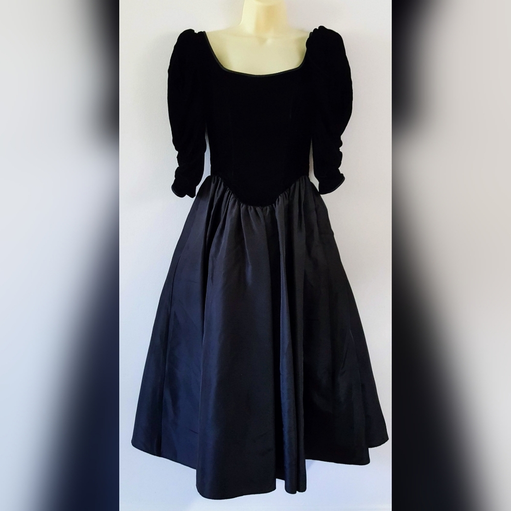 Gunne Sax Black Dress 5 1980s Rocker EVC